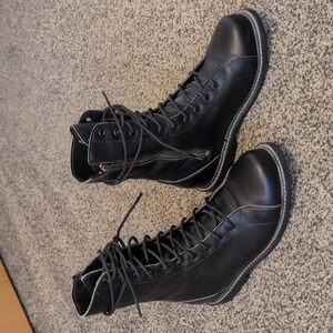 Nicora Black Zip Combat Boots Men's 5/Women's 6